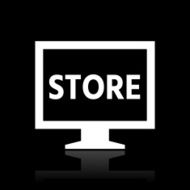 Computer Monitor icon on a black background - WhiteSeries