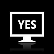 Computer Monitor icon on a black background - WhiteSeries N10