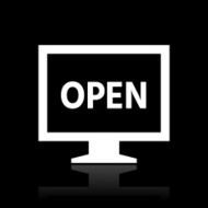 Computer Monitor icon on a black background - WhiteSeries N16