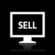 Computer Monitor icon on a black background - WhiteSeries N21
