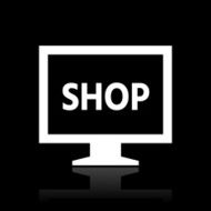 Computer Monitor icon on a black background - WhiteSeries N22