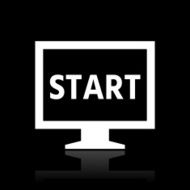 Computer Monitor icon on a black background - WhiteSeries N23