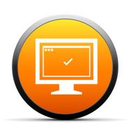 Computer Monitor icon on a round button - SimpleSeries N67