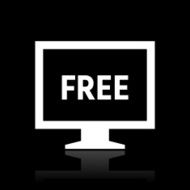 Computer Monitor icon on a black background - WhiteSeries N28