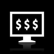 Computer Monitor icon on a black background - WhiteSeries N37