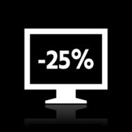 Computer Monitor icon on a black background - WhiteSeries N57