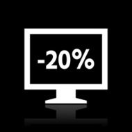 Computer Monitor icon on a black background - WhiteSeries N58