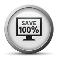 Computer Monitor icon on a silver button - SilverSeries N2