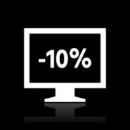 Computer Monitor icon on a black background - WhiteSeries N60