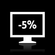 Computer Monitor icon on a black background - WhiteSeries N61