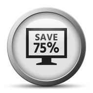 Computer Monitor icon on a silver button - SilverSeries N7