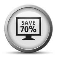 Computer Monitor icon on a silver button - SilverSeries N8
