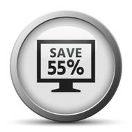 Computer Monitor icon on a silver button - SilverSeries N11