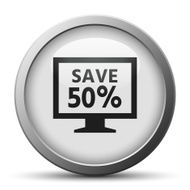 Computer Monitor icon on a silver button - SilverSeries N12
