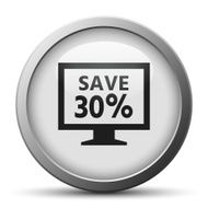 Computer Monitor icon on a silver button - SilverSeries N16