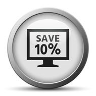 Computer Monitor icon on a silver button - SilverSeries N20