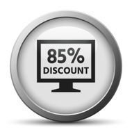 Computer Monitor icon on a silver button - SilverSeries N25