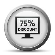 Computer Monitor icon on a silver button - SilverSeries N27