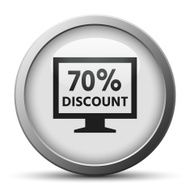 Computer Monitor icon on a silver button - SilverSeries N28