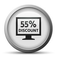 Computer Monitor icon on a silver button - SilverSeries N31