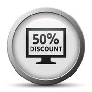 Computer Monitor icon on a silver button - SilverSeries N32