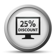 Computer Monitor icon on a silver button - SilverSeries N37