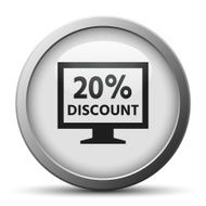 Computer Monitor icon on a silver button - SilverSeries N38