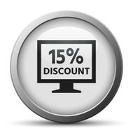 Computer Monitor icon on a silver button - SilverSeries N39