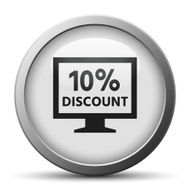 Computer Monitor icon on a silver button - SilverSeries N40