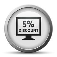 Computer Monitor icon on a silver button - SilverSeries N41