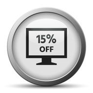 Computer Monitor icon on a silver button - SilverSeries N50