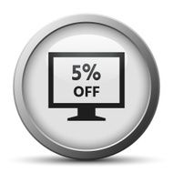 Computer Monitor icon on a silver button - SilverSeries N51
