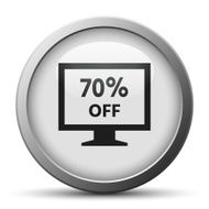 Computer Monitor icon on a silver button - SilverSeries N55