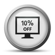 Computer Monitor icon on a silver button - SilverSeries N61