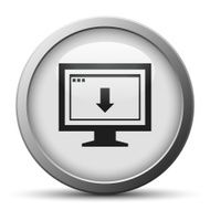 Computer Monitor icon on a silver button - SilverSeries N63