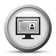 Computer Monitor icon on a silver button - SilverSeries N69