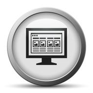 Computer Monitor icon on a silver button - SilverSeries N70