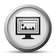 Computer Monitor icon on a silver button - SilverSeries N71