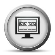 Computer Monitor icon on a silver button - SilverSeries N72