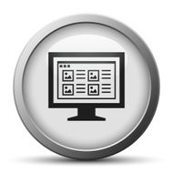 Computer Monitor icon on a silver button - SilverSeries N74