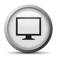 Computer Monitor icon on a silver button - SilverSeries N85
