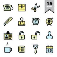 Office tools icons set