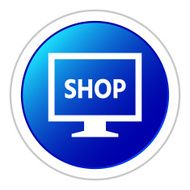 Computer Monitor icon on a round button - StickerSeries N22