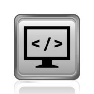 Computer Monitor icon on a square button - SteelSeries N33