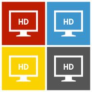 Computer Monitor icon on square buttons - SquareSeries N107