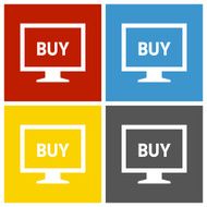 Computer Monitor icon on square buttons - SquareSeries N110