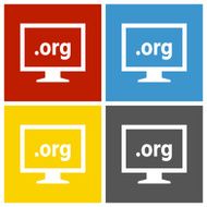 Computer Monitor icon on square buttons - SquareSeries N112