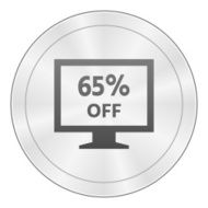 Computer Monitor icon on a round button - SharpSeries N13