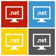 Computer Monitor icon on square buttons - SquareSeries N113