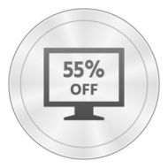 Computer Monitor icon on a round button - SharpSeries N14